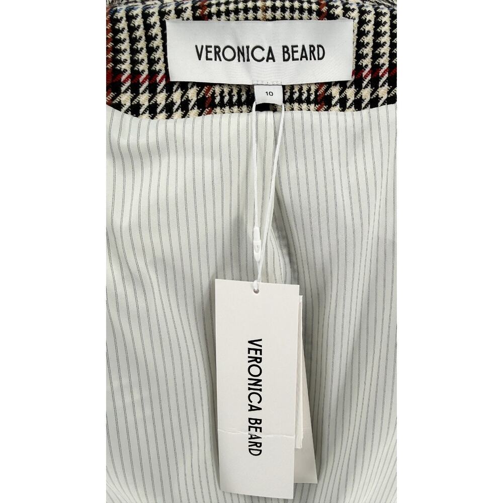 Veronica Beard Ellette Dickey Jacket Black White Multi Plaid Blazer Size 10 - Picture 5 of 16